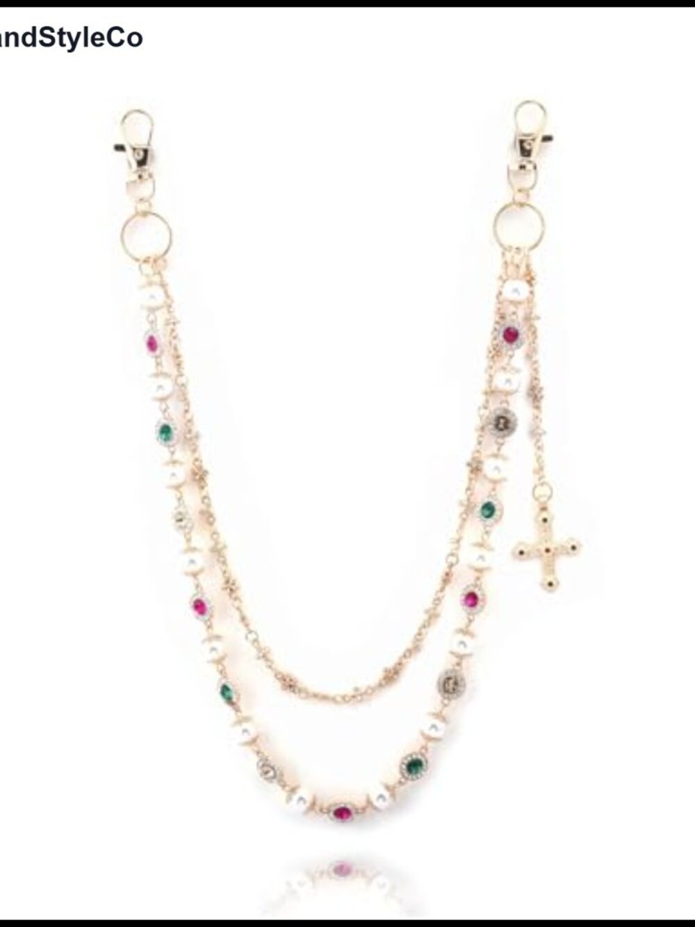 Pearl Bag Chain Purse Extender Strap with Secure Lobster Clasp